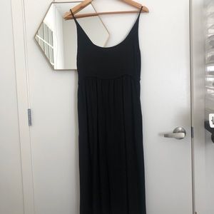 Black slip dress with pockets